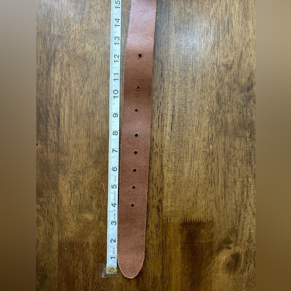 Vintage Esprit Brown Leather Belt with Silver Buckle Size 38 - Picture 2 of 8